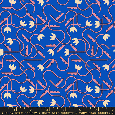 Woodland Park That One Flower Print in Blue Ribbon RS1086 15 - Ruby Star Society Sold by the Half Yard